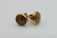 Lade das Bild in den Galerie-Viewer, Kork-Ohrstecker Gold 6mm